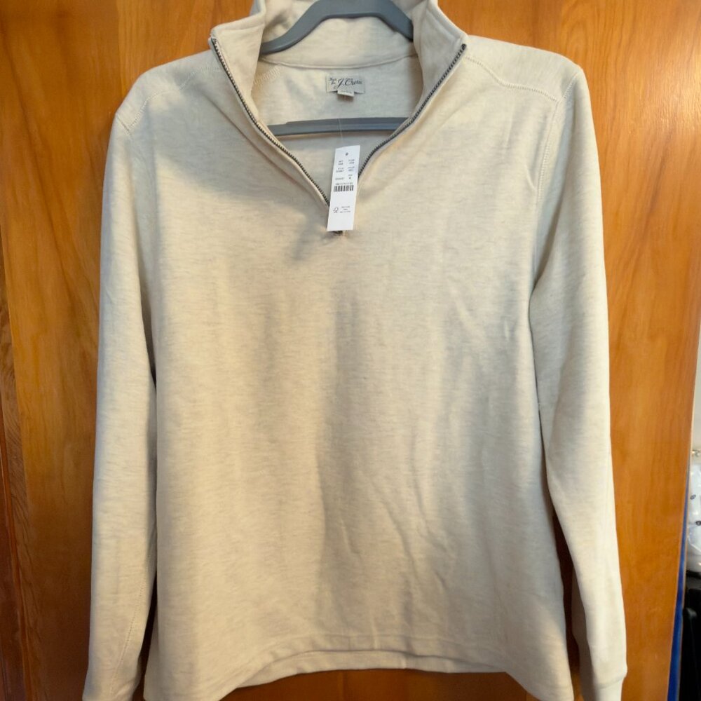 New w/ tags Seaboard soft-knit half-zip pullover cream men's